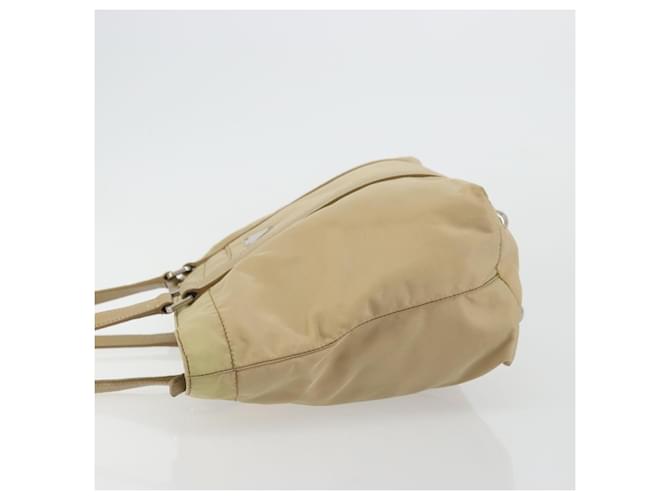 PRADA Tote Bag Nylon Beige Silver - vista 4