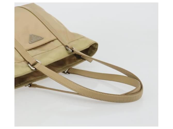 PRADA Tote Bag Nylon Beige Silver - vista 7