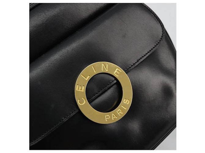 Céline CELINE Circle Shoulder Bag Leather Black Gold - vista 18