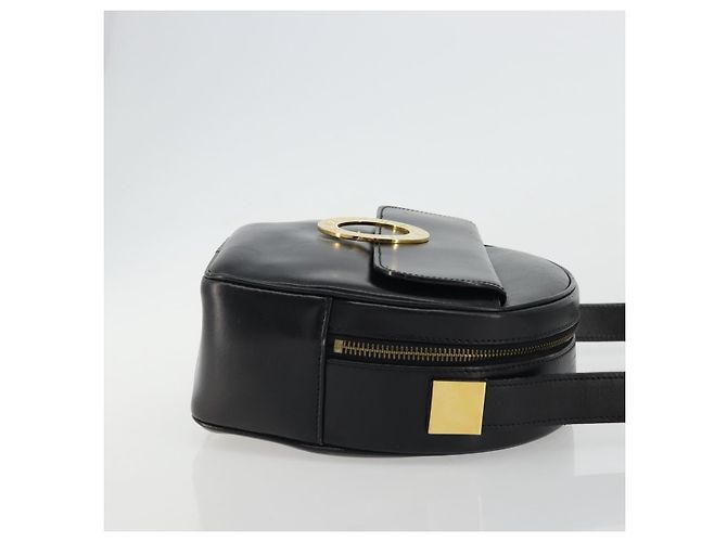 Céline CELINE Circle Shoulder Bag Leather Black Gold - vista 3