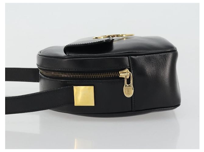 Céline CELINE Circle Shoulder Bag Leather Black Gold - vista 4