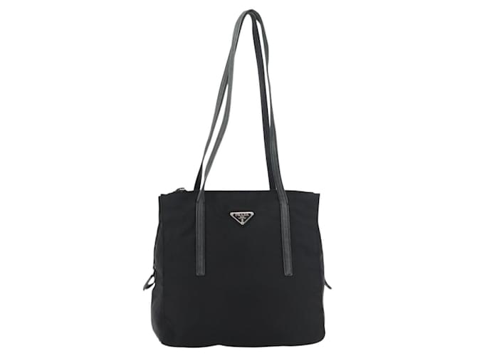 PRADA Tote Bag Nylon Black Silver - vista 13