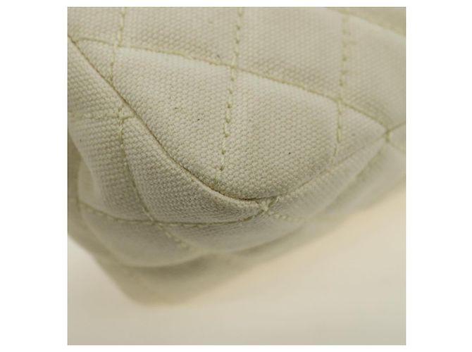 CHANEL Bolso de hombro Matelassé con cadena Canvas Blanco Plata CC - vista 12