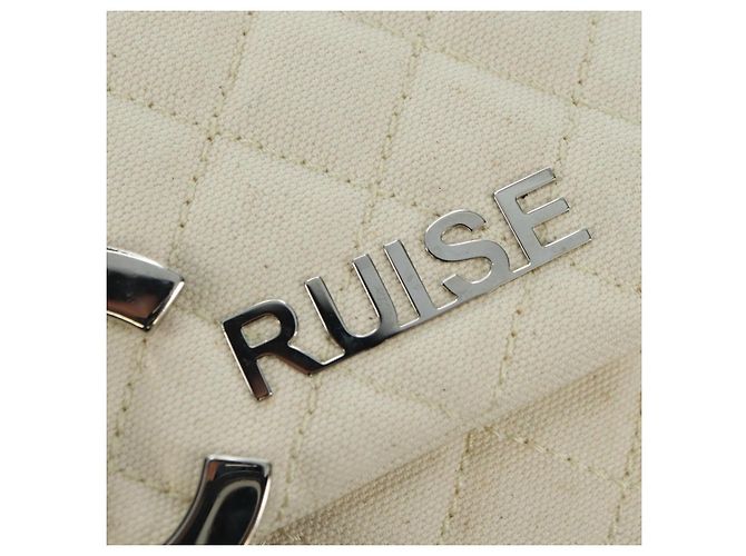 CHANEL Bolso de hombro Matelassé con cadena Canvas Blanco Plata CC - vista 16