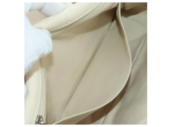 CHANEL Bolso de hombro Matelassé con cadena Canvas Blanco Plata CC - vista 25