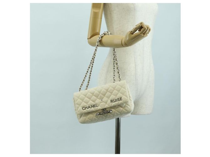CHANEL Bolso de hombro Matelassé con cadena Canvas Blanco Plata CC - vista 30