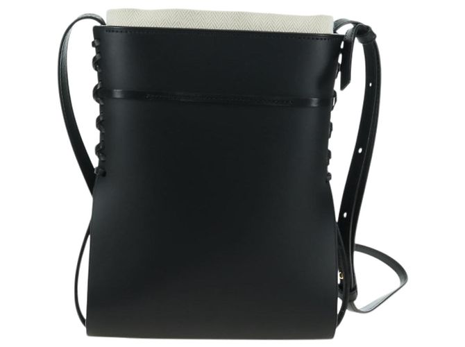 LOEWE Anagram Ikebana Shoulder Bag Leather Black Gold - vista 3