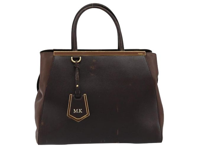 FENDI To joule Tote Bag Leather 2way Brown Gold - vista 13