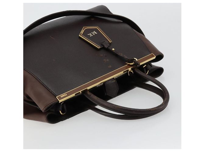 FENDI To joule Tote Bag Leather 2way Brown Gold - vista 6