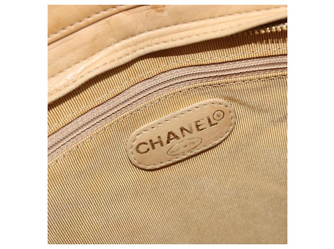 CHANEL Matelasse Shoulder Bag Lamb Skin Beige Gold CC - vista 21