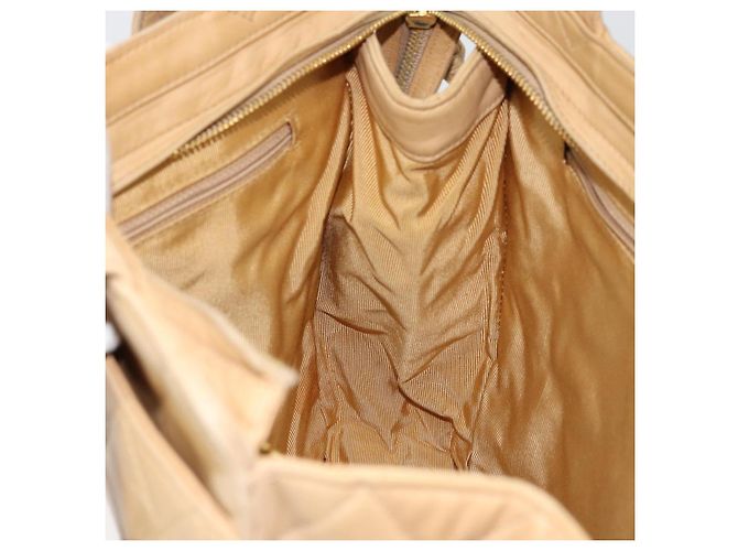 CHANEL Matelasse Shoulder Bag Lamb Skin Beige Gold CC - vista 23