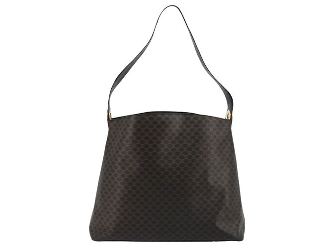 Céline CELINE Macadam Canvas Shoulder Bag PVC Leather Black Gold - vista 2