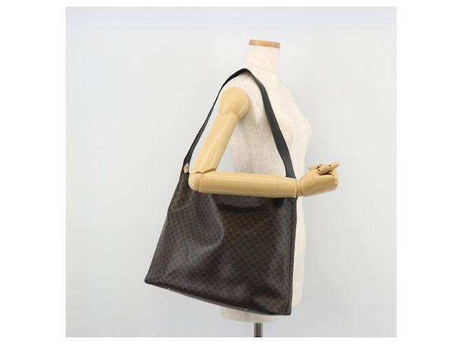 Céline CELINE Macadam Canvas Shoulder Bag PVC Leather Black Gold - vista 22