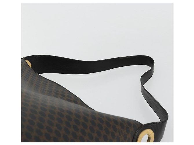 Céline CELINE Macadam Canvas Shoulder Bag PVC Leather Black Gold - vista 8