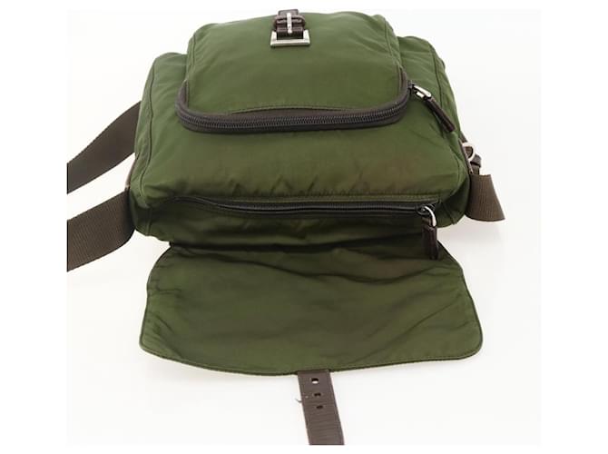 PRADA Shoulder Bag Nylon Green Silver - vista 10