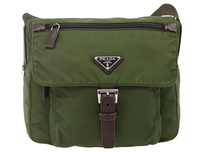 PRADA Shoulder Bag Nylon Green Silver - vista 13