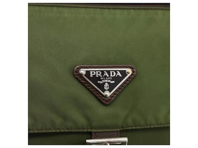 PRADA Shoulder Bag Nylon Green Silver - vista 19