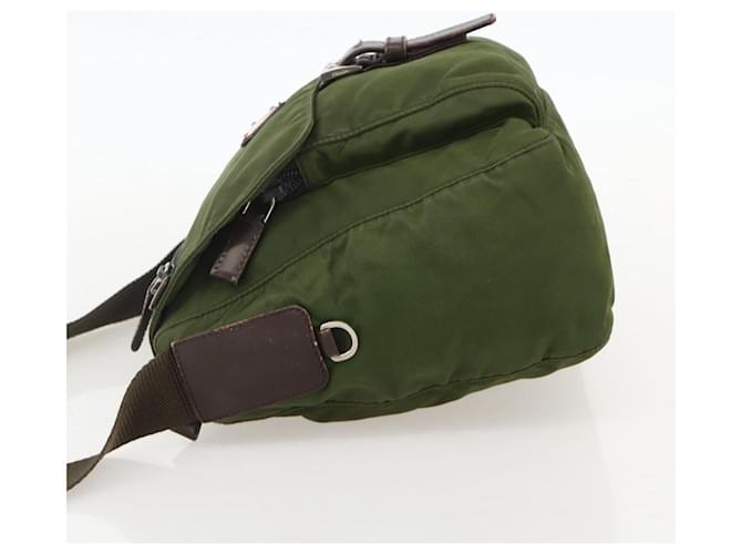 PRADA Shoulder Bag Nylon Green Silver - vista 3
