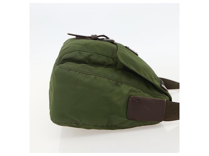 PRADA Shoulder Bag Nylon Green Silver - vista 4
