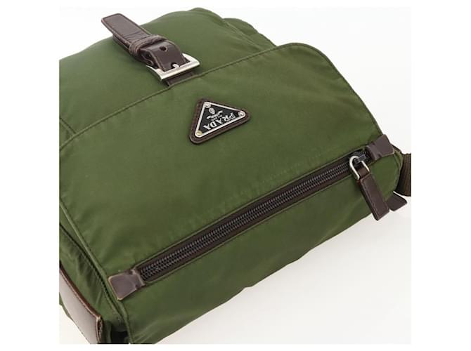 PRADA Shoulder Bag Nylon Green Silver - vista 6