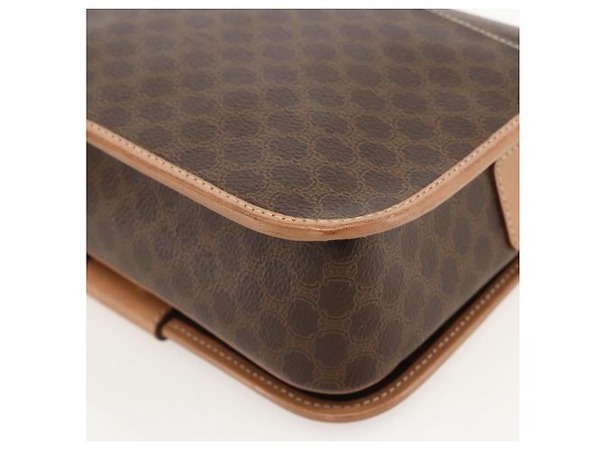Céline CELINE Macadam Canvas Circle Shoulder Bag PVC Leather Brown Gold - vista 12
