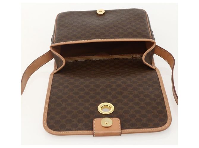 Céline CELINE Macadam Canvas Circle Shoulder Bag PVC Leather Brown Gold - vista 15