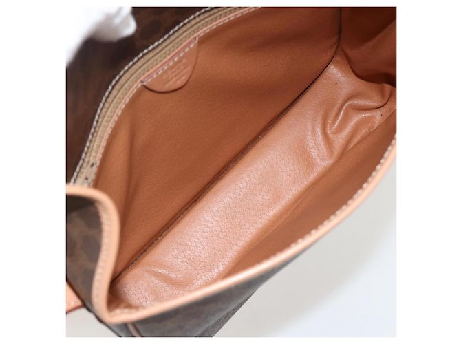 Céline CELINE Macadam Canvas Circle Shoulder Bag PVC Leather Brown Gold - vista 19