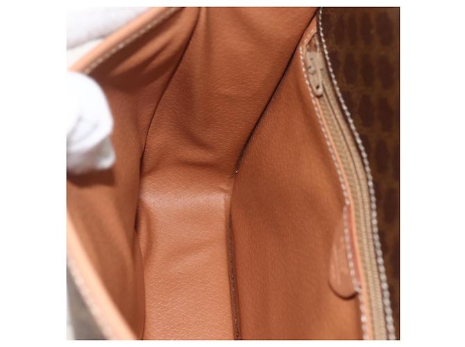 Céline CELINE Macadam Canvas Circle Shoulder Bag PVC Leather Brown Gold - vista 21