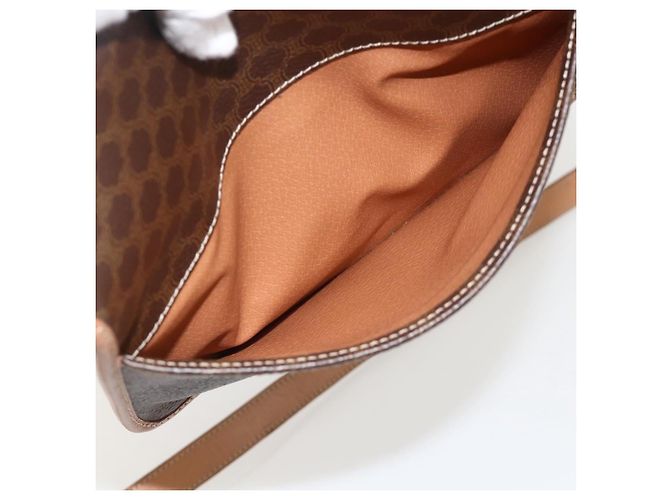 Céline CELINE Macadam Canvas Circle Shoulder Bag PVC Leather Brown Gold - vista 24