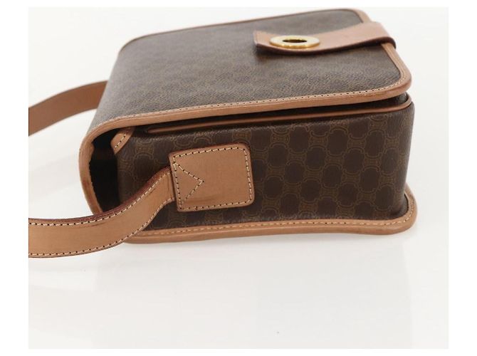 Céline CELINE Macadam Canvas Circle Shoulder Bag PVC Leather Brown Gold - vista 4