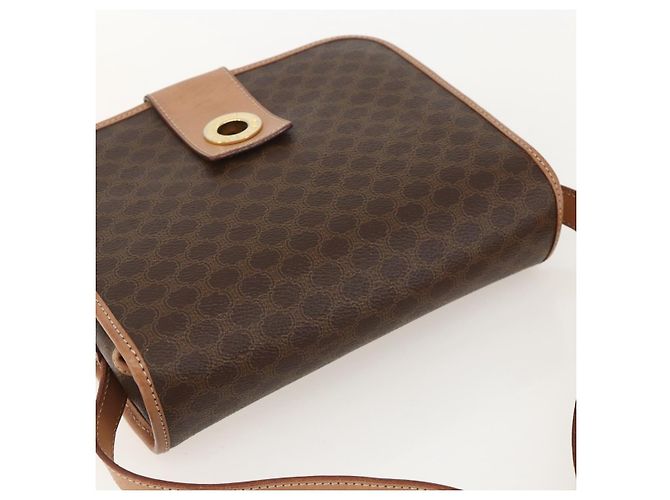 Céline CELINE Macadam Canvas Circle Shoulder Bag PVC Leather Brown Gold - vista 6