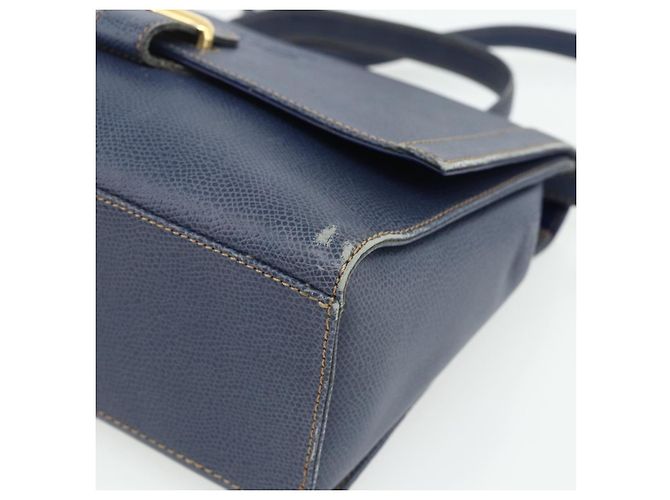 LOEWE Hand Bag Leather 2way Navy Gold - vista 10