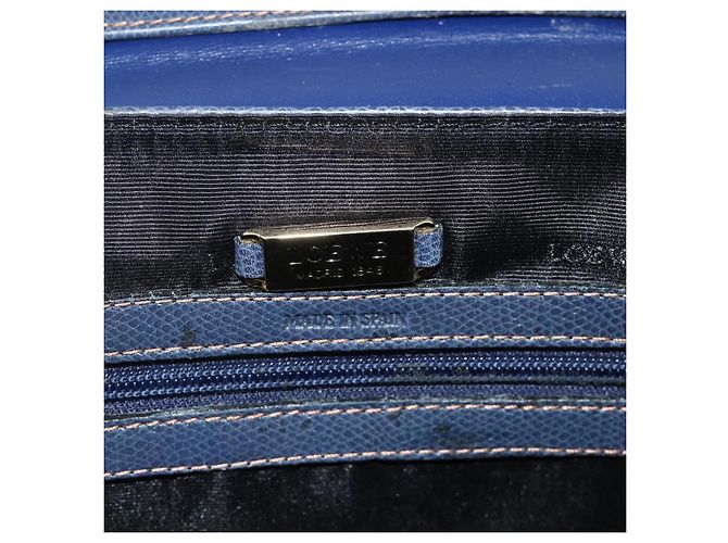 LOEWE Hand Bag Leather 2way Navy Gold - vista 11