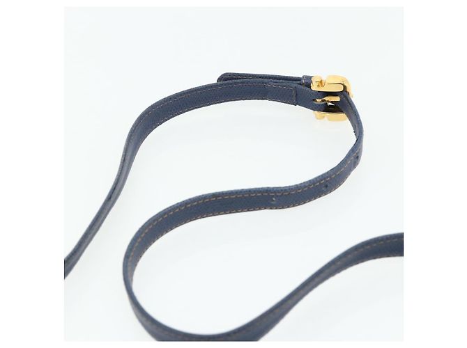 LOEWE Hand Bag Leather 2way Navy Gold - vista 14