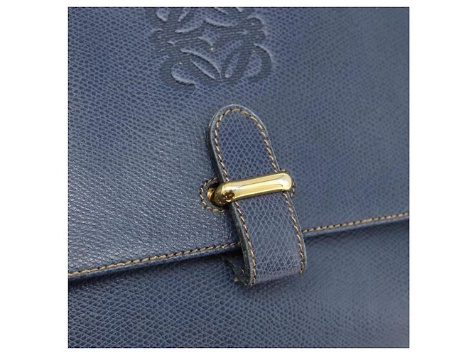 LOEWE Hand Bag Leather 2way Navy Gold - vista 18