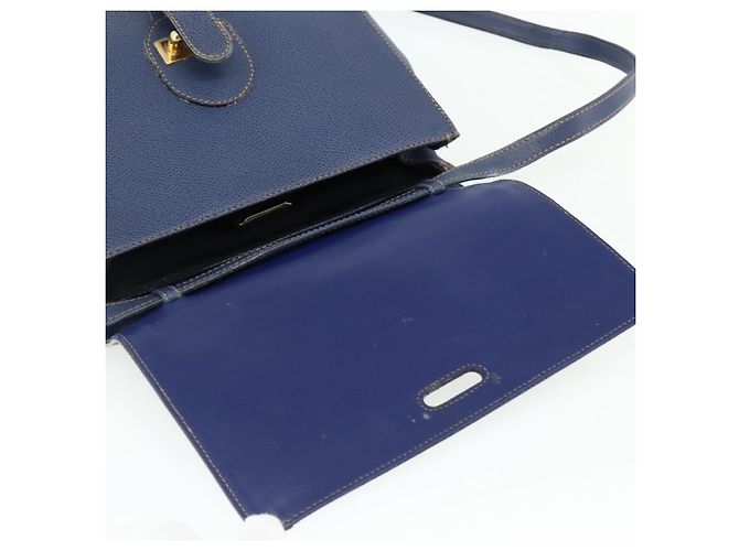 LOEWE Hand Bag Leather 2way Navy Gold - vista 19
