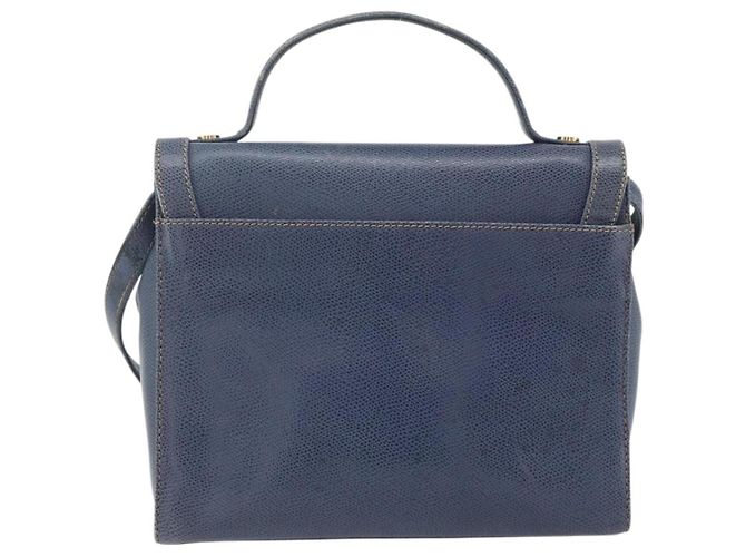 LOEWE Hand Bag Leather 2way Navy Gold - vista 2