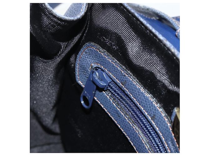 LOEWE Hand Bag Leather 2way Navy Gold - vista 22