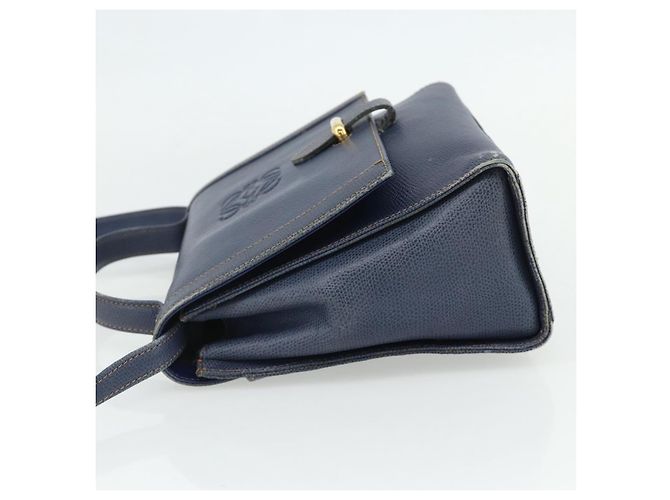 LOEWE Hand Bag Leather 2way Navy Gold - vista 3