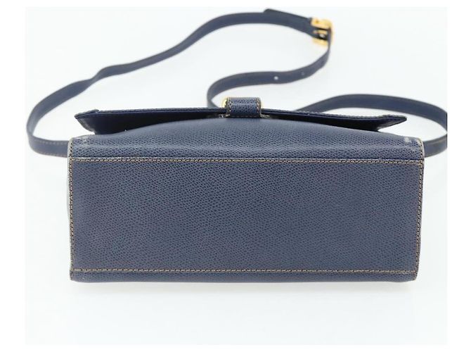 LOEWE Hand Bag Leather 2way Navy Gold - vista 5