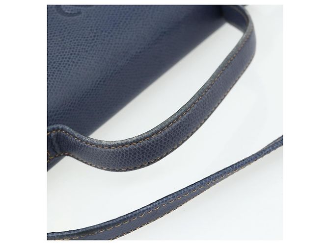 LOEWE Hand Bag Leather 2way Navy Gold - vista 7