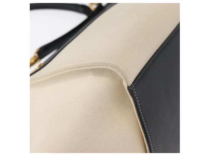 Céline CELINE Trapeze Hand Bag Canvas Leather 2way Gold Beige - vista 14