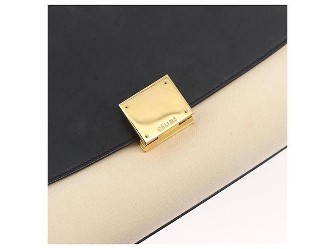 Céline CELINE Trapeze Hand Bag Canvas Leather 2way Gold Beige - vista 17