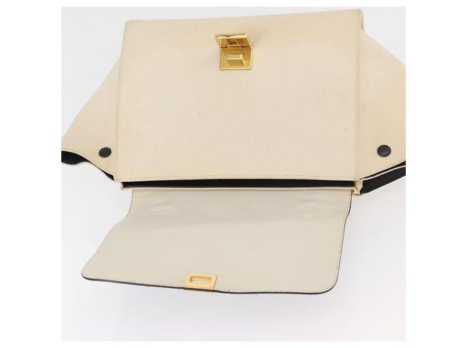 Céline CELINE Trapeze Hand Bag Canvas Leather 2way Gold Beige - vista 18