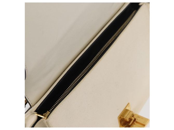 Céline CELINE Trapeze Hand Bag Canvas Leather 2way Gold Beige - vista 19