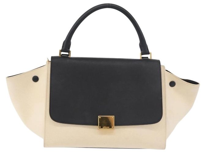 Céline CELINE Trapeze Hand Bag Canvas Leather 2way Gold Beige - vista 2