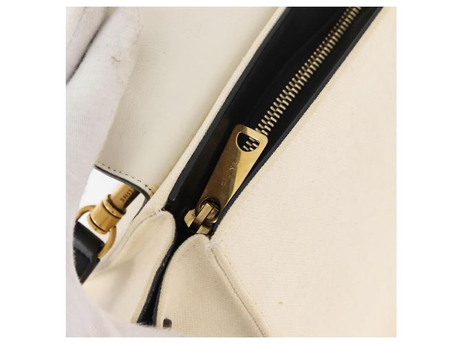 Céline CELINE Trapeze Hand Bag Canvas Leather 2way Gold Beige - vista 20