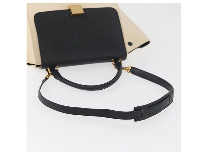 Céline CELINE Trapeze Hand Bag Canvas Leather 2way Gold Beige - vista 9