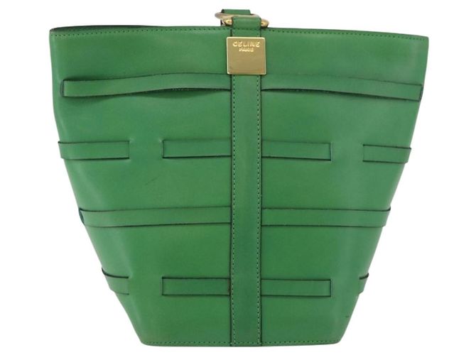 Céline CELINE Shoulder Bag Leather Green Gold - vista 2