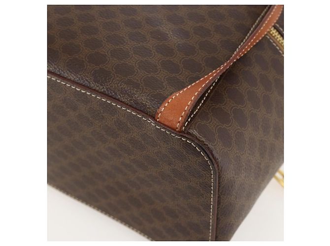 Céline CELINE Macadam Canvas Backpack PVC Leather Brown Gold - vista 14